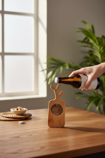 zezedesing Leaf Figured Bamboo Magnet Bottle Opener