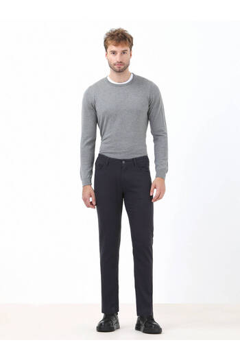 Kip Anthracite Woven Slim Fit Casual Βαμβακερό παντελόνι