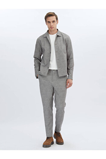 Kip Modern Fit Mink Printed Cotton Blend Knitted Suit