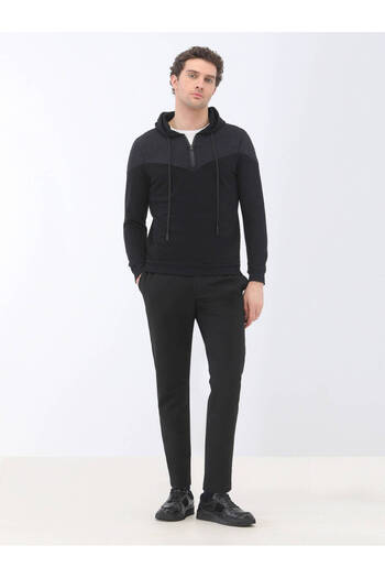 Kip Hooded Black Sweatshirt