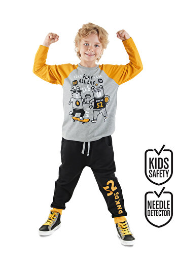 Denokids Boy's Play Allday T-Shirt and SwEatpants SEt