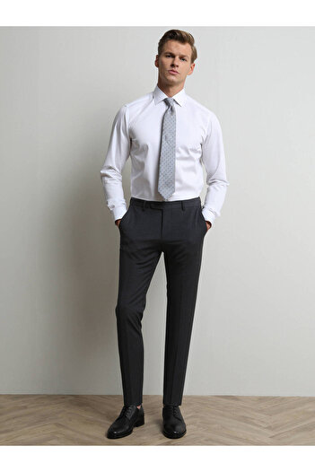 Kip Παντελόνι Anthracite Slim Fit Classic Wool Blend