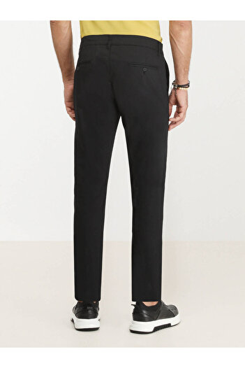 Kip Casual Slim Fit Μαύρο βαμβακερό παντελόνι