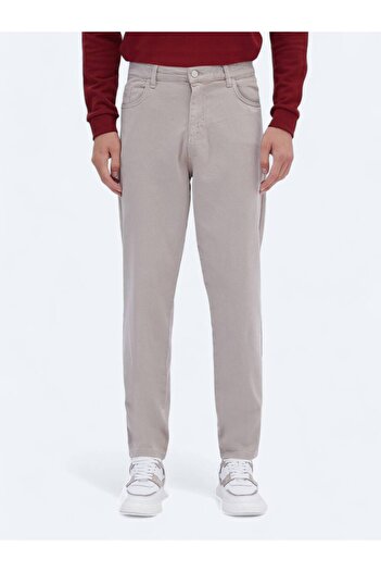 Kip Бежеві ткані штани Carrot Fit Casual з бавовняною сумішшю