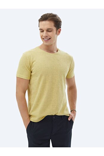 Kip T-Shirt Jacquard Lemon Mold με λαιμόκοψη - Μείγμα βαμβακιού