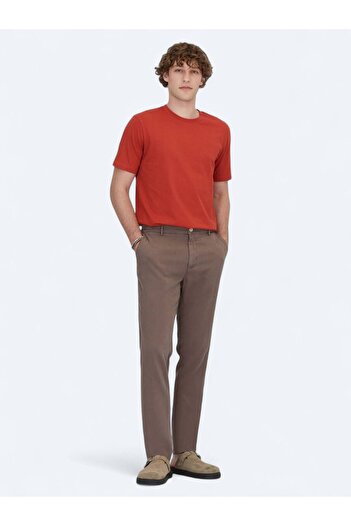 Kip Brown Woven Jogging Fit Casual Cotton Blended Trousers