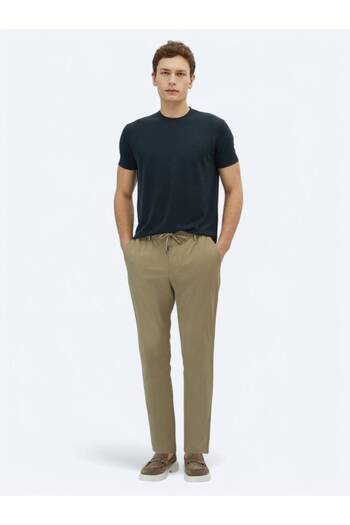 Kip Mink Plain Woven Jogging Fit Casual Trousers