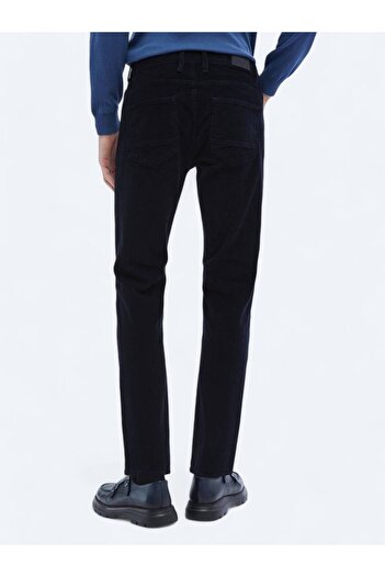 Kip Lacivert Dokuma Slim Fit Kadife Casual Pamuk Karışımlı Pantolon