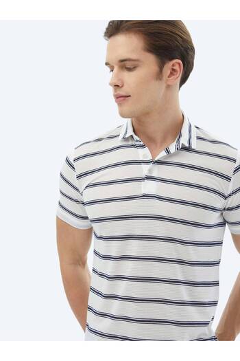 Kip Μπλουζάκι Polo Neck Navy Blue ριγέ