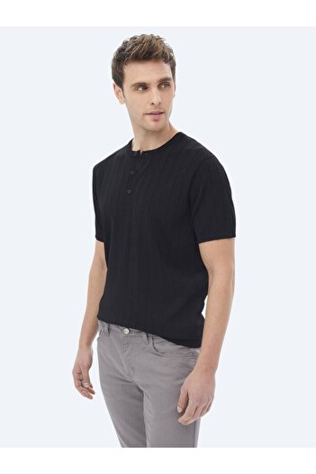 Kip Black Judge Collar Jacquard Knitwear