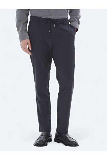 Kip Μπλε Navy Πλεκτό Jogging Fit Casual Παντελόνι
