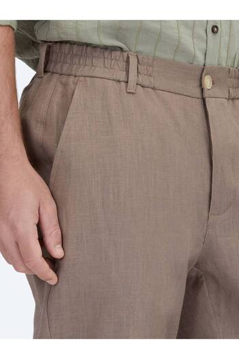 Kip Koyu Vizon Dokuma Jogging Fit Casual Pamuk Karışımlı Pantolon
