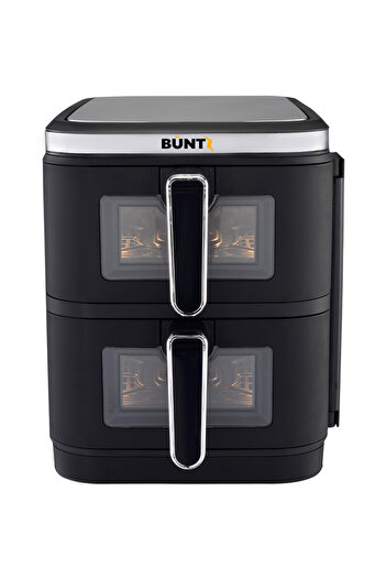 Buntz Air Fryer Digital BAF‑10X2, 11L, 2800 W, Dual Zone, Panou tactil, Termostat 60–200°C, Negru