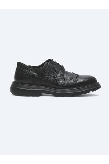 Kip Black Leather Smart Casual Shoes