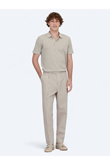Kip Light Brown Polo Neck 100% Cotton T-Shirt