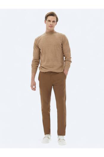 Kip Brown Slim Fit Casual Trousers