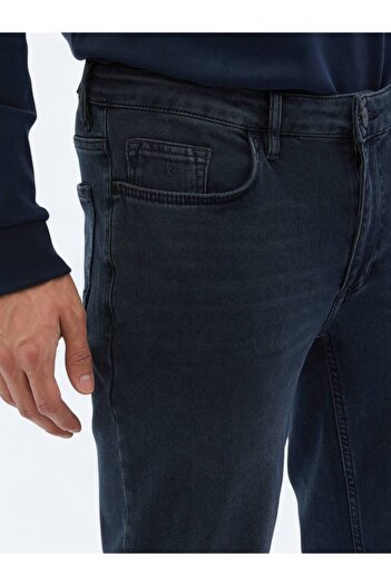 Kip Lacivert Slim Fit Denim Pamuk Karışımlı Pantolon