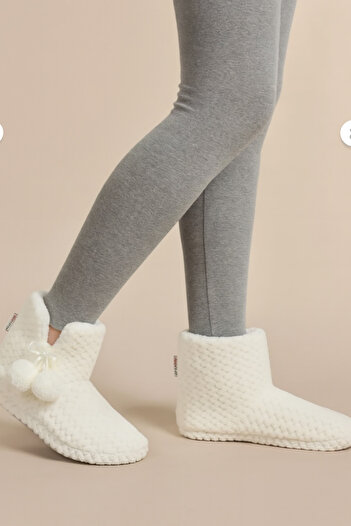 Shoebuo Pantofi de casă de iarnă cu talpă plată RP-Zigzag pentru femei