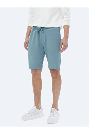 Kip Μπλε Απλό Πλεκτό Jogging Fit Casual Βερμούδες