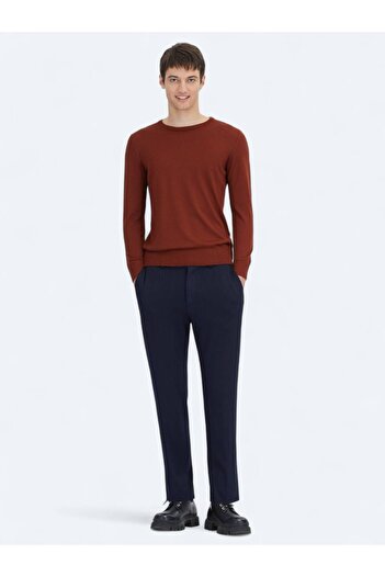 Kip Tile Crew Neck Jacquard Wool Blend Knitwear Sweater