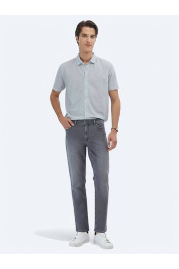 Kip Gray Patterned Regular Fit Casual Shirt