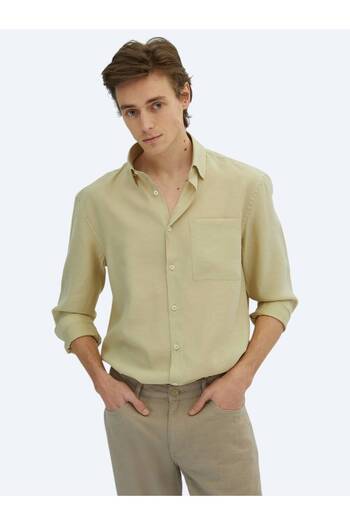 Kip Lemon Mold Plain Oversize Fit Woven Casual Shirt