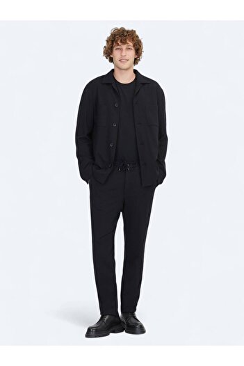 Kip Black Plain Modern Fit Knitted Suit