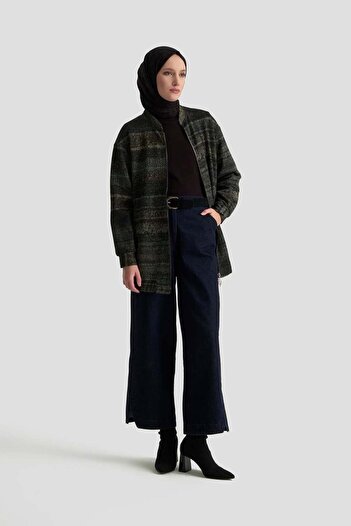 Armine TREND New Season Hakim Collar Patterned Cardigan with Pockets