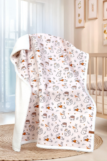 HAMUR Fluffy Baby Blanket 80X100 cm Tavs Powder Swaddle Stroller Double-Sided Sheep Hair Blanket 100X80