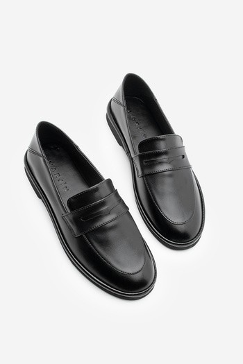 Marjin Γυναικεία Loafer Flat Sole Moccasin Casual Παπούτσια Riston Μαύρα