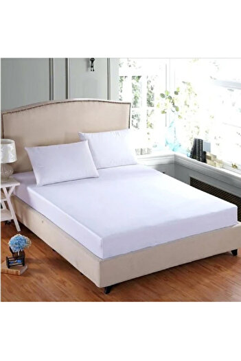 Depomaxx Maxxhome Combed Cotton Double Fitted Sheet Set Light Colors 160X200+25 - White