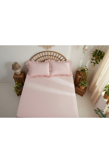 She&Co Firfirli Double Size Fitted Sheet Set - 3 Pieces |   Pink