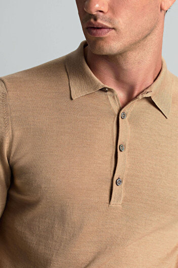 Hemington Polo Yaka Merino Yün Camel Triko