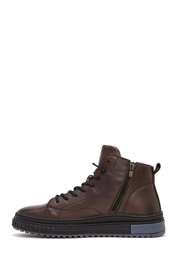 Derimod Men's Brown Zippered Leather Sports Boots 25Wfd692918