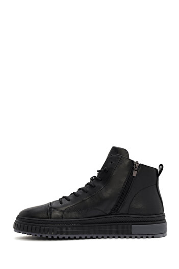 Derimod Men's Black Zippered Leather Sports Boots 25Wfd692918
