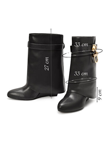 Derimod Women's Black Wedge Heeled Boots 25Afd440018