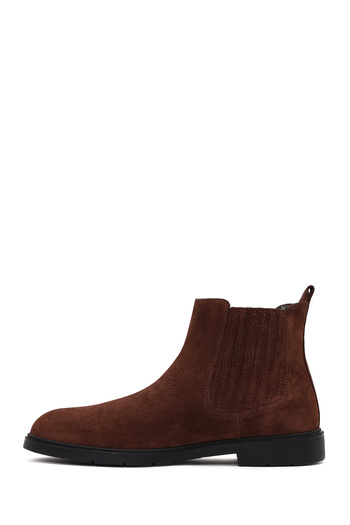 Derimod Men's Brown Suede Leather Chelsea Boots 25Wfd702110