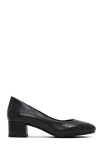 Derimod Flex Women's Black Thick Heeled Leather Shoes 25Afd380518