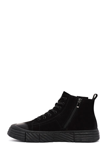Derimod Men's Black Zippered Nubuck Sports Boots 25Wfd6920V3