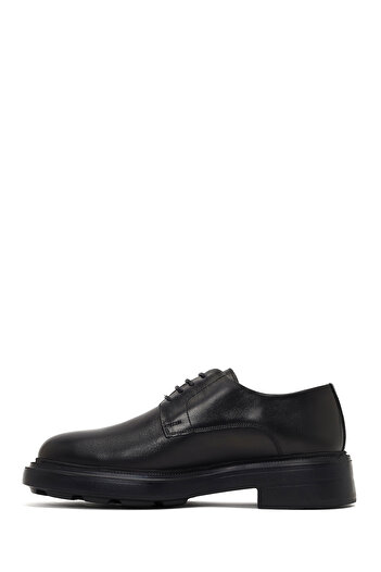 Derimod Men's Black Lace-Up Thick Soled Leather Casual Shoes 25Wfd751118