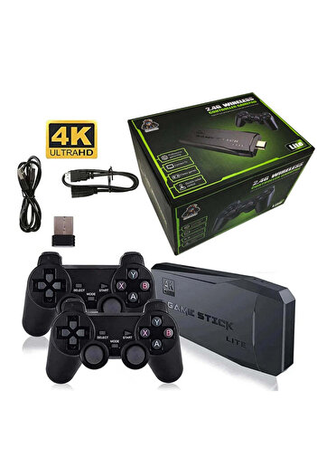 TEHNOSHOP Wireless 4K game console, 2 controllers, HDMI, 64GB