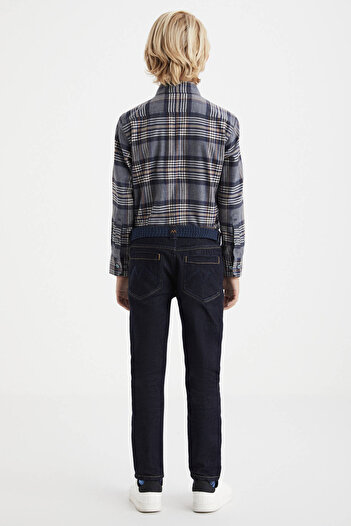 Hemington Kaşmir Karışım Kışlık Kalın Lacivert Çocuk Denim Pantolon
