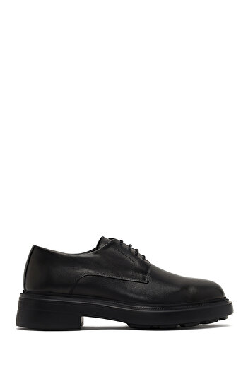 Derimod Men's Black Lace-Up Thick Soled Leather Casual Shoes 25Wfd751118