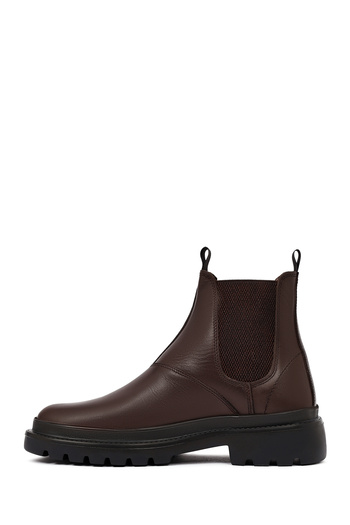 Derimod Men's Brown Leather Casual Chelsea Boots 25Wfd680718