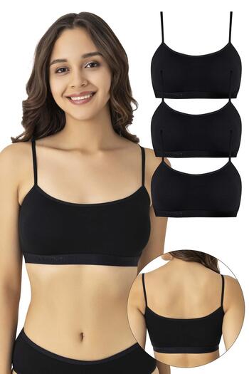 Arma Yıldız Women's Bamboo Rope Strap Bustier with Removable Pads Black 3-Pack