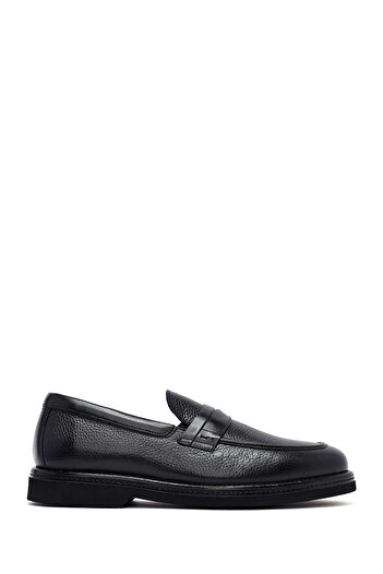Derimod Men's Black Leather Casual Winter Loafer Shoes 25Wfd7050Ft