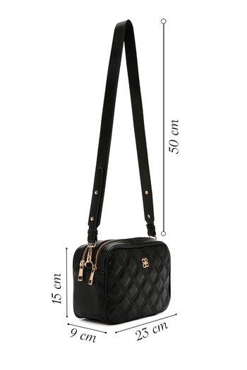 Derimod Women's Black Long Strap Quilted Crossbody Bag 25Abd2701Kp