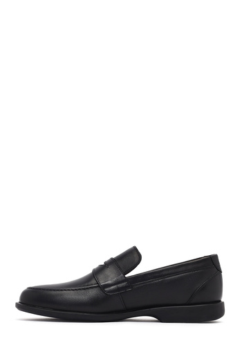 Derimod Men's Black Leather Classic Winter Loafer Shoes 25Wfd670118