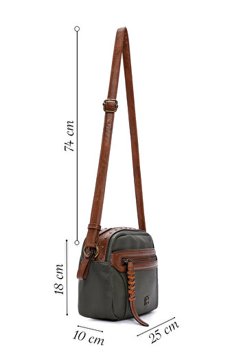 Derimod Women's Khaki Long Strap Crossbody Bag 25Wbd2462Ft