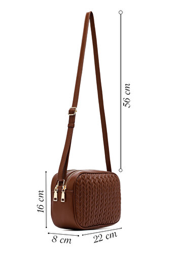 Derimod Women's Brown Long Strap Quilted Crossbody Bag 25Wbd2905Kp
